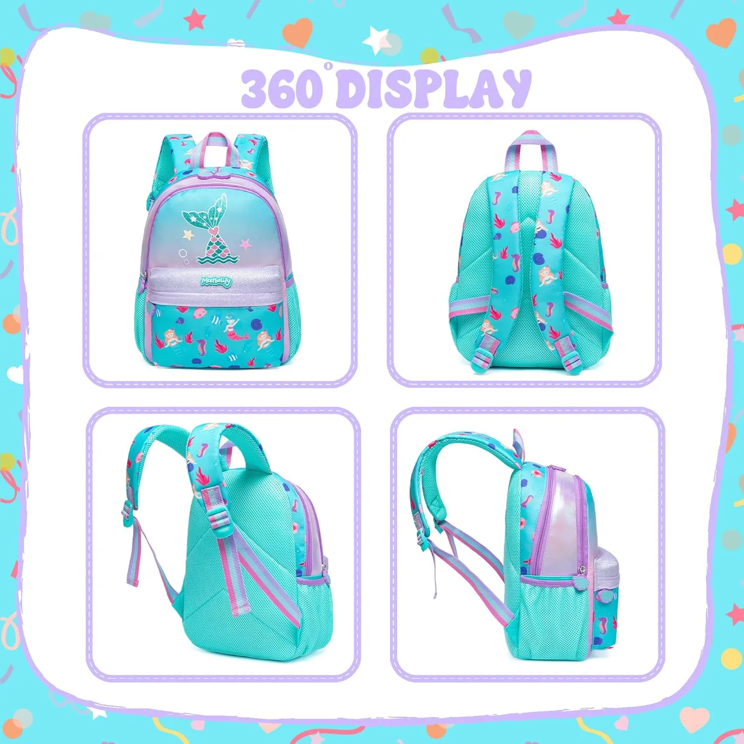 Cute Toddler Backpacks for Girls 3-4 Kids Preschool Backpacks for Girls Pink Kindergarten Backpack Ages 4-6 Mini Small Backpack Little Girl Back to School Supplies