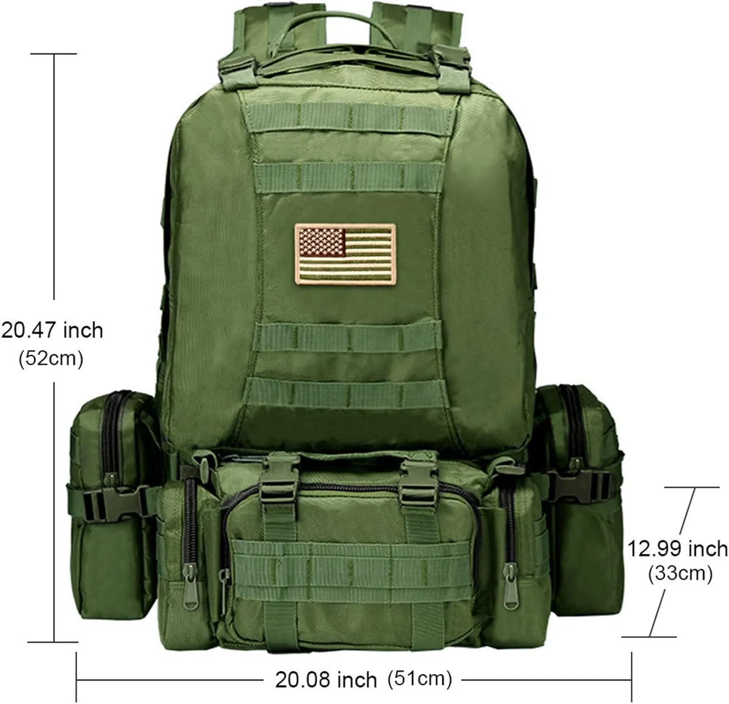 CVLIFE Tactical Backpack Military Army Rucksack 60L Large Assault Pack Detachable Molle Bag…