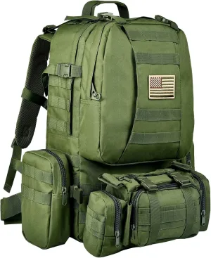 CVLIFE Tactical Backpack Military Army Rucksack 60L Large Assault Pack Detachable Molle Bag…