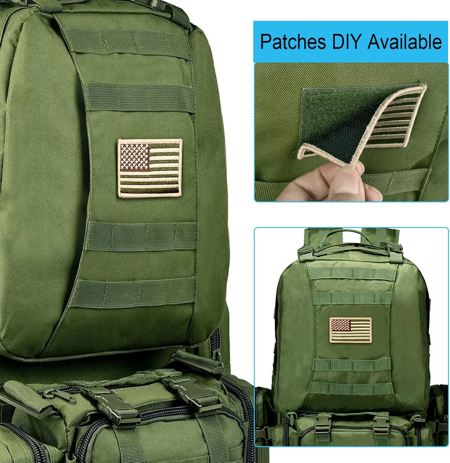 CVLIFE Tactical Backpack Military Army Rucksack 60L Large Assault Pack Detachable Molle Bag…