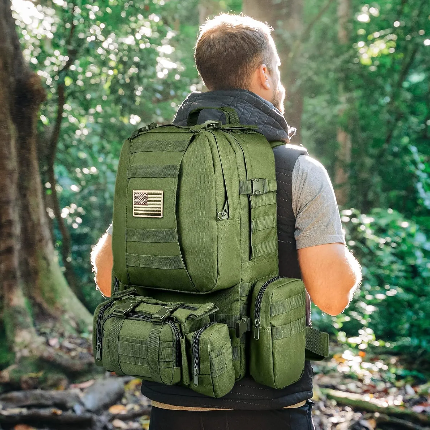 CVLIFE Tactical Backpack Military Army Rucksack 60L Large Assault Pack Detachable Molle Bag…
