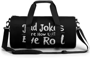 Dad Jokes Are How Eye Roll Novelty Large Duffel Bag Lightweight Gym Bag Travel Tote Bags