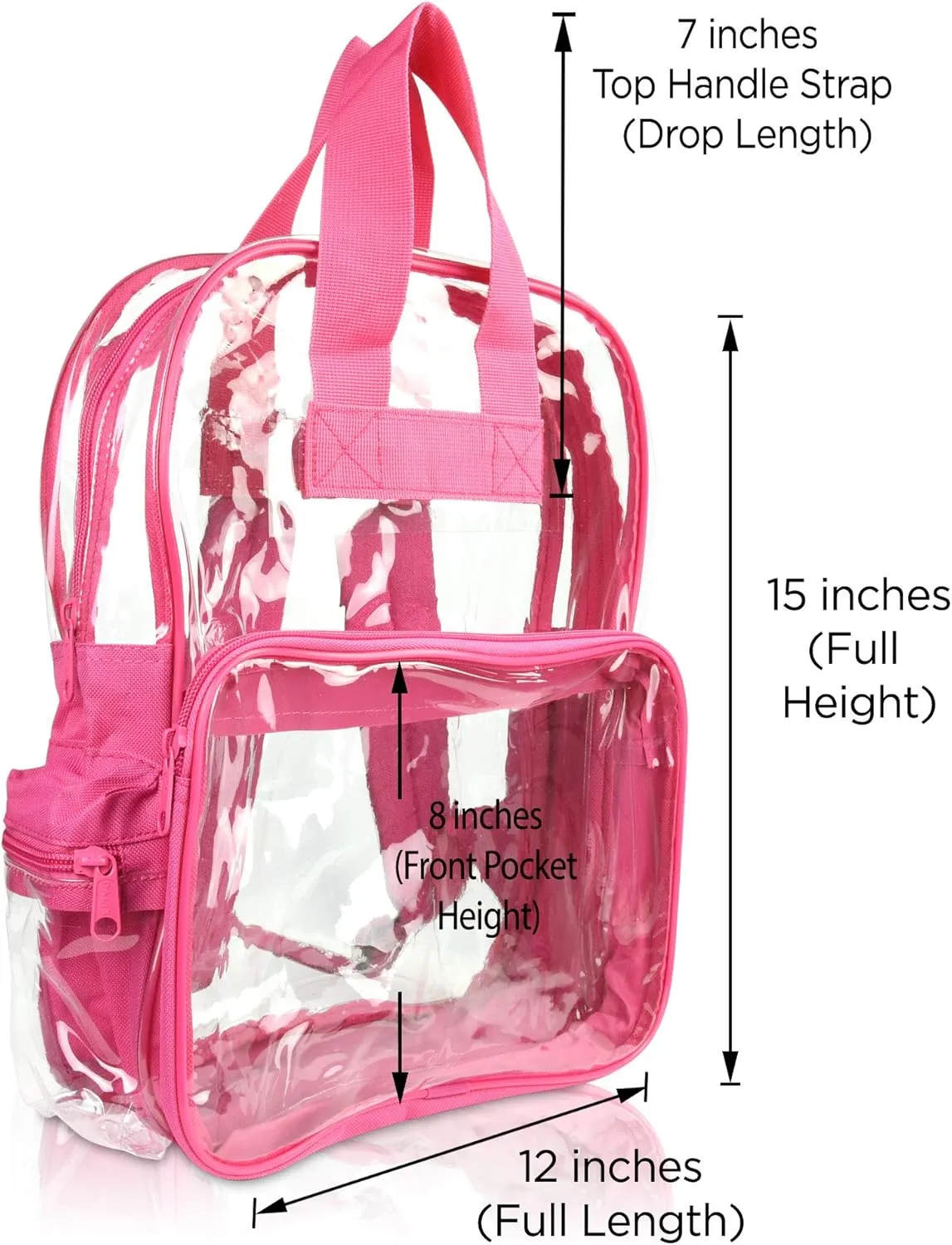DALIX Wholesale Clear Backpacks Small Book Bags 50 Pc (Hot Pink)