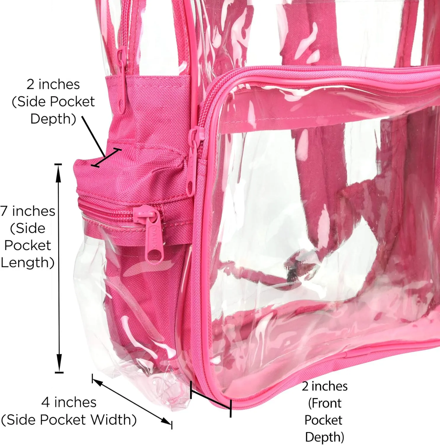 DALIX Wholesale Clear Backpacks Small Book Bags 50 Pc (Hot Pink)