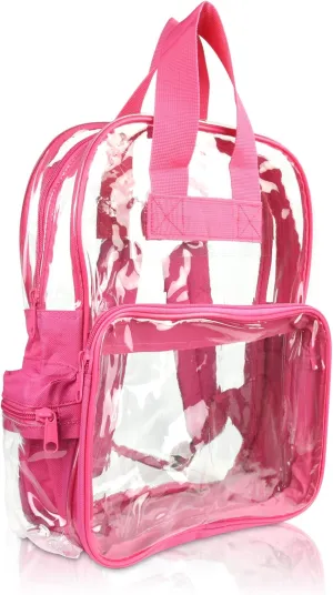 DALIX Wholesale Clear Backpacks Small Book Bags 50 Pc (Hot Pink)