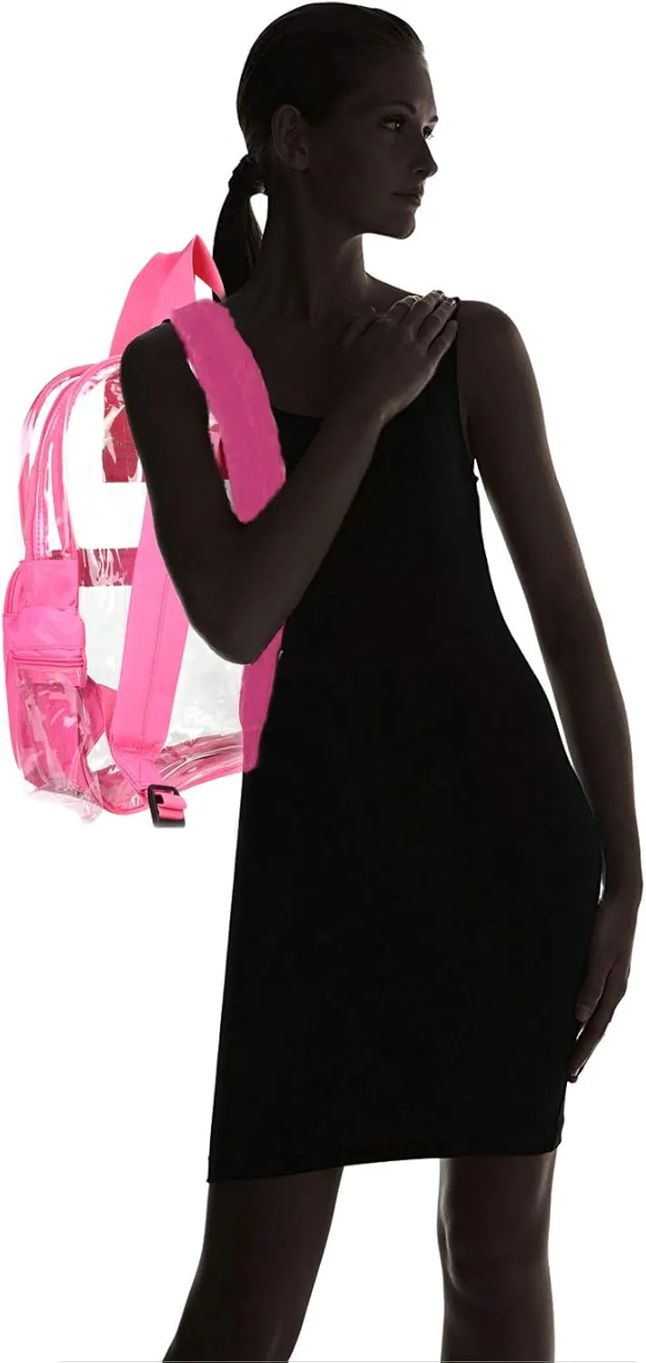 DALIX Wholesale Clear Backpacks Small Book Bags 50 Pc (Hot Pink)