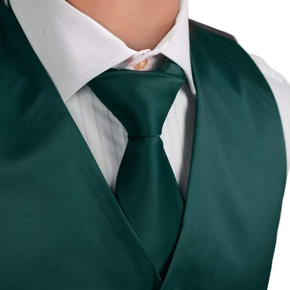 Dan Smith Men's Fashion Design Plain Microfiber Waistcoat For Urban Matching Tie With Bags