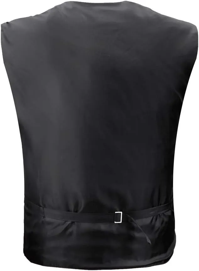 Dan Smith Men's Fashion Design Plain Microfiber Waistcoat For Urban Matching Tie With Bags