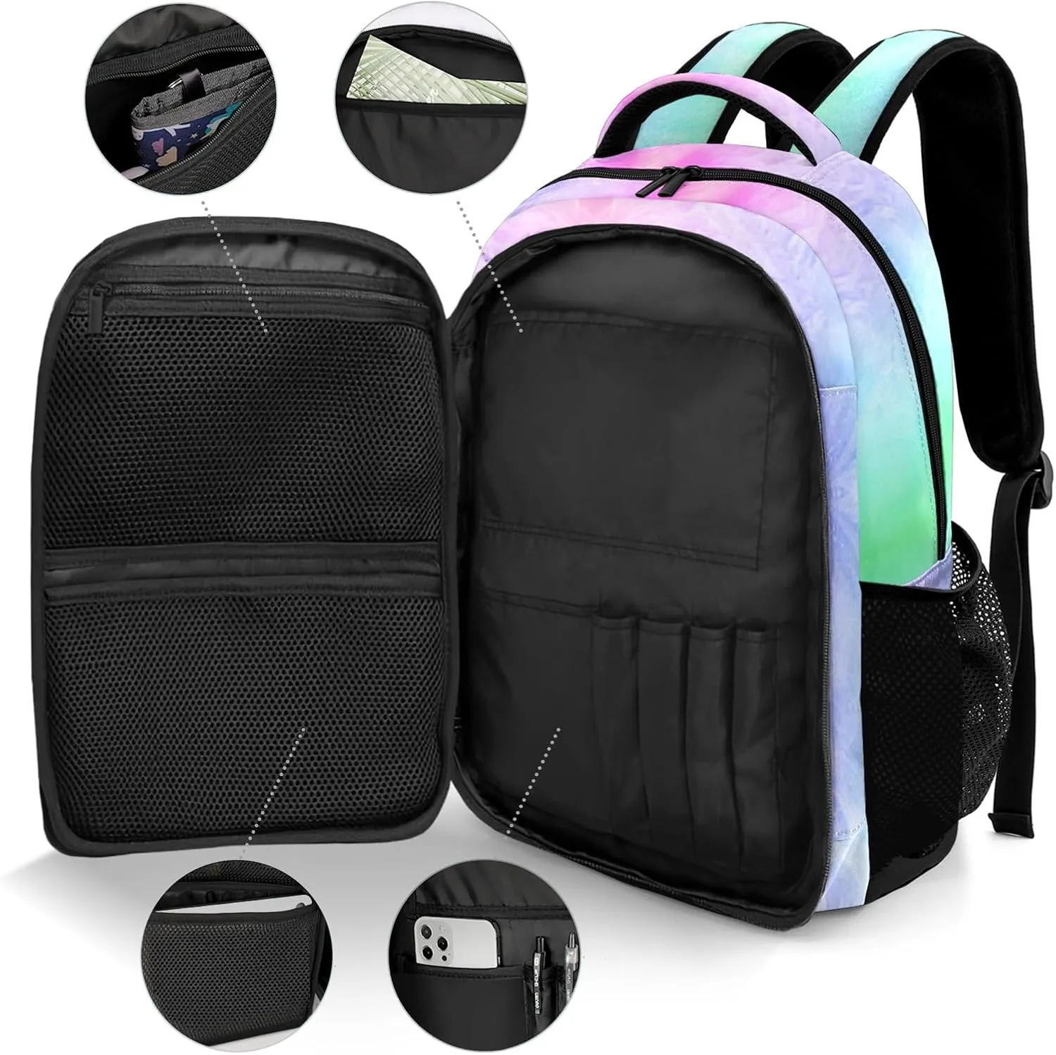 Dance Ballerina Green Laptop Bag Daypack Custom Backpack School Multifunctional Laptop Bag for Travel Camping Gift