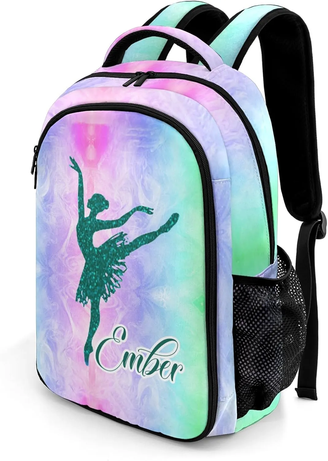 Dance Ballerina Green Laptop Bag Daypack Custom Backpack School Multifunctional Laptop Bag for Travel Camping Gift