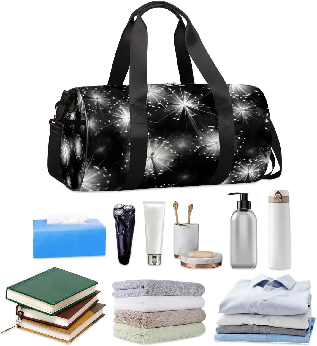 Dandelion Floral Travel Duffle Bag Gym Bag for Women Men Lightweight Carry on Duffel Bag for Sports Gyms Weekend Getaway