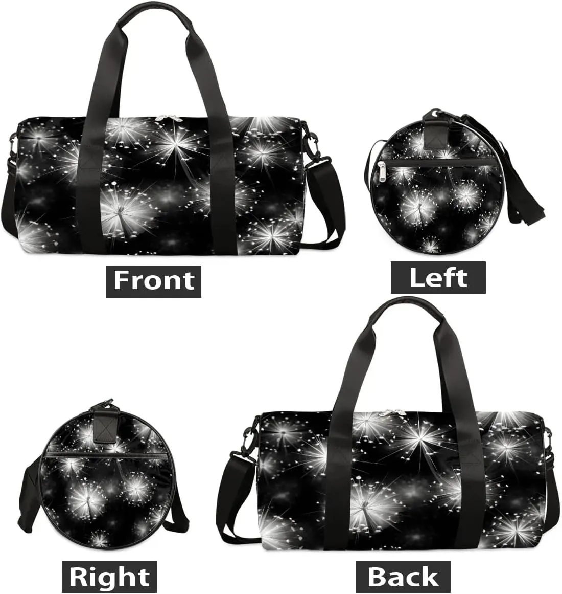 Dandelion Floral Travel Duffle Bag Gym Bag for Women Men Lightweight Carry on Duffel Bag for Sports Gyms Weekend Getaway