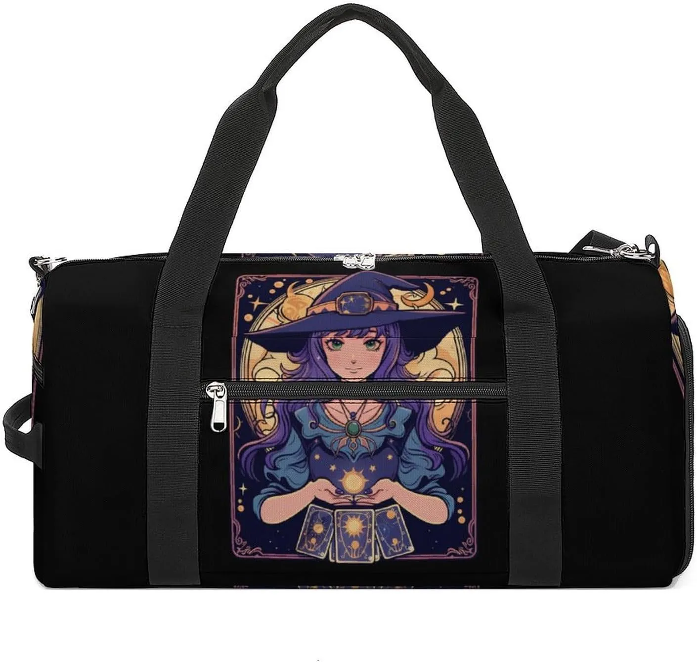 Dark Academia Tarot Card Sun Moon Crystals Witch Sports Gym Bag Lightweight Travel Duffle Bag Carry on Weekender Bags for Women Men