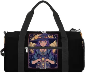 Dark Academia Tarot Card Sun Moon Crystals Witch Sports Gym Bag Lightweight Travel Duffle Bag Carry on Weekender Bags for Women Men