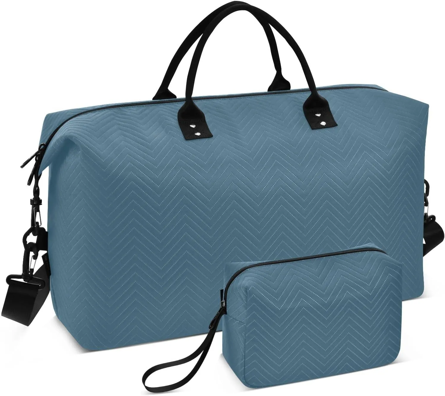 Dark Blue Travel Duffel Bag with Toiletry Bag Weekender Bag for Carry on Sports Gym Bag for Weekend Travel Gym