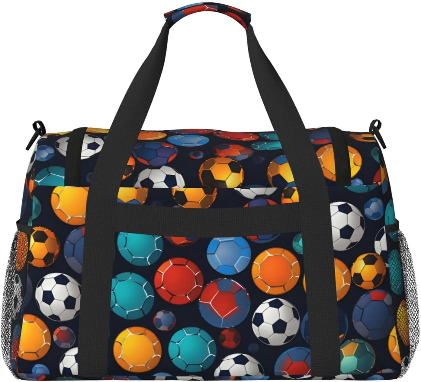 Dark Football Ball Duffle Bag Foldable Travel Tote Bag Carry On Large Weekender Overnight Bags Waterproof Gym Bag For Women Men