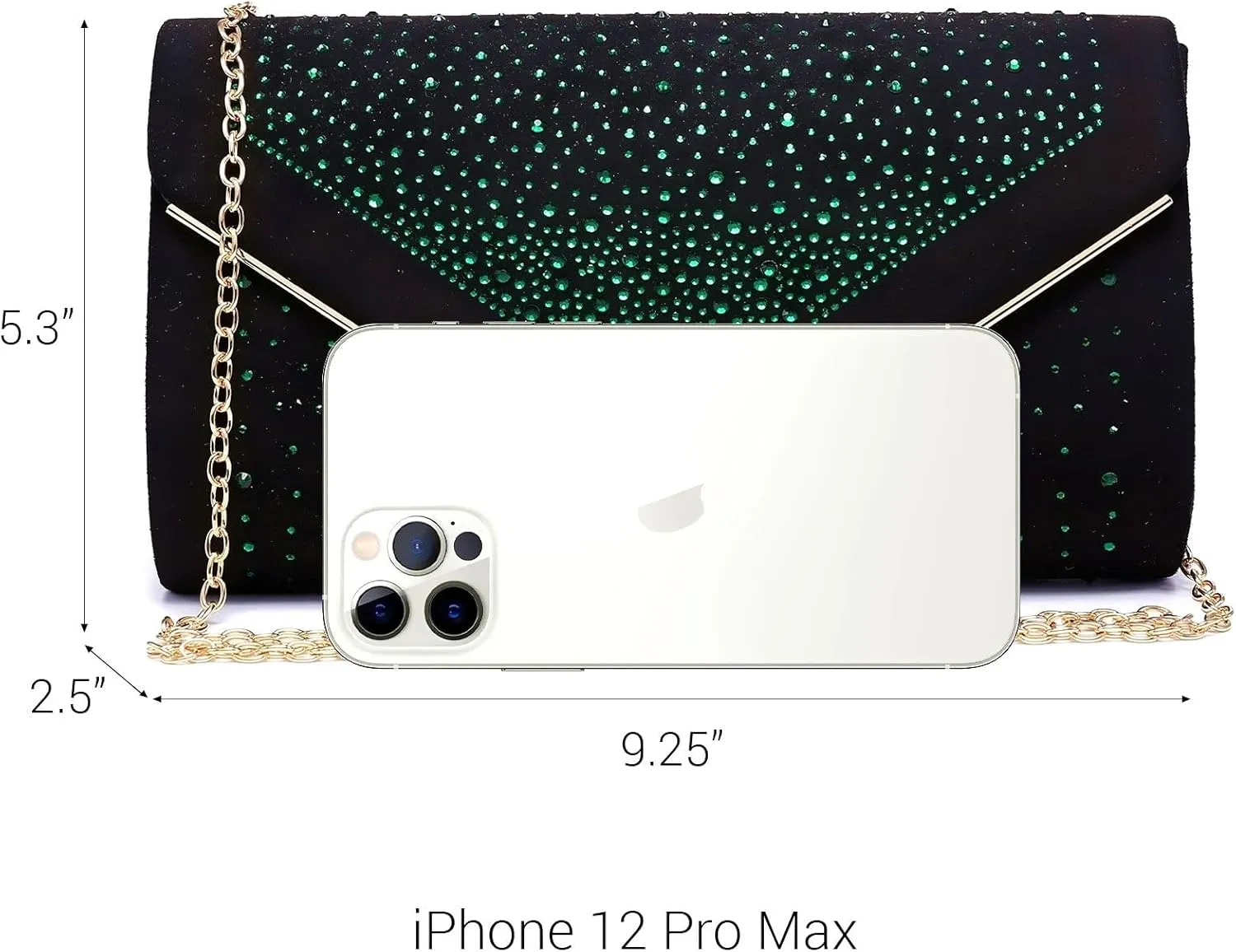 Dasein Women Rhinestone Evening Bag Faux Suede Clutch Formal Party Sparkly Purses Cocktail Wedding Handbag