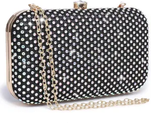 Dasein Womens Rhinestone Clutch Purse Sparkling Evening Bag with Crystal Clasp for Formal Prom Party Wedding