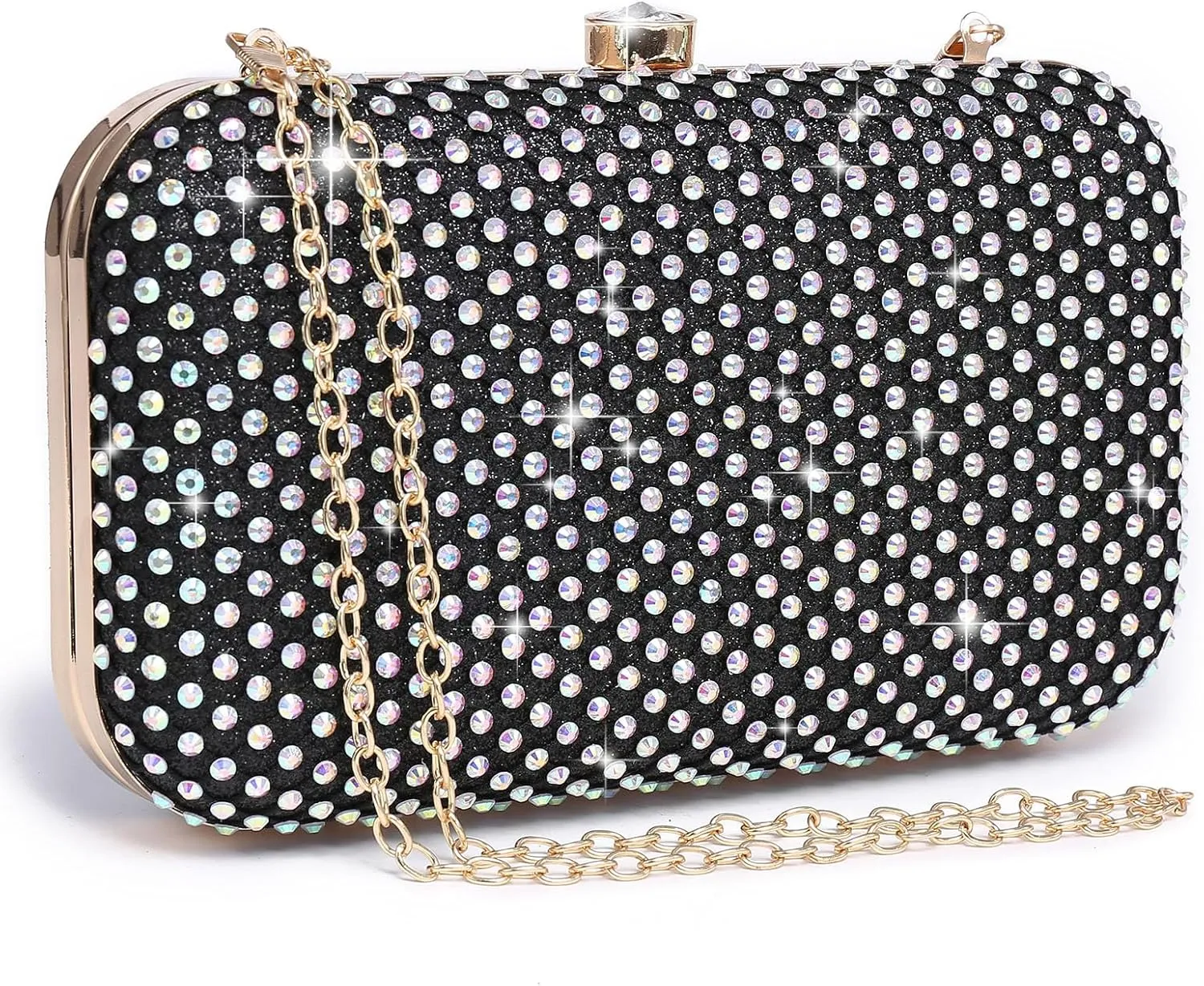 Dasein Womens Rhinestone Clutch Purse Sparkling Evening Bag with Crystal Clasp for Formal Prom Party Wedding