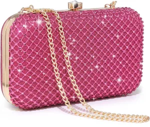 Dasein Womens Rhinestone Clutch Purse Sparkling Evening Bag with Crystal Clasp for Formal Prom Party Wedding