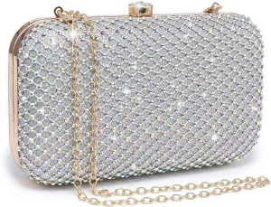 Dasein Womens Rhinestone Clutch Purse Sparkling Evening Bag with Crystal Clasp for Formal Prom Party Wedding