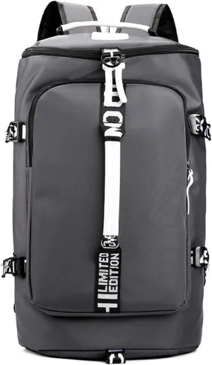 DEARART Sport Backpack Duffel Bags Waterproof with Shoes Compartment, Four Fashion Carried Ways for Travel Sport Gym, 45L, Grey
