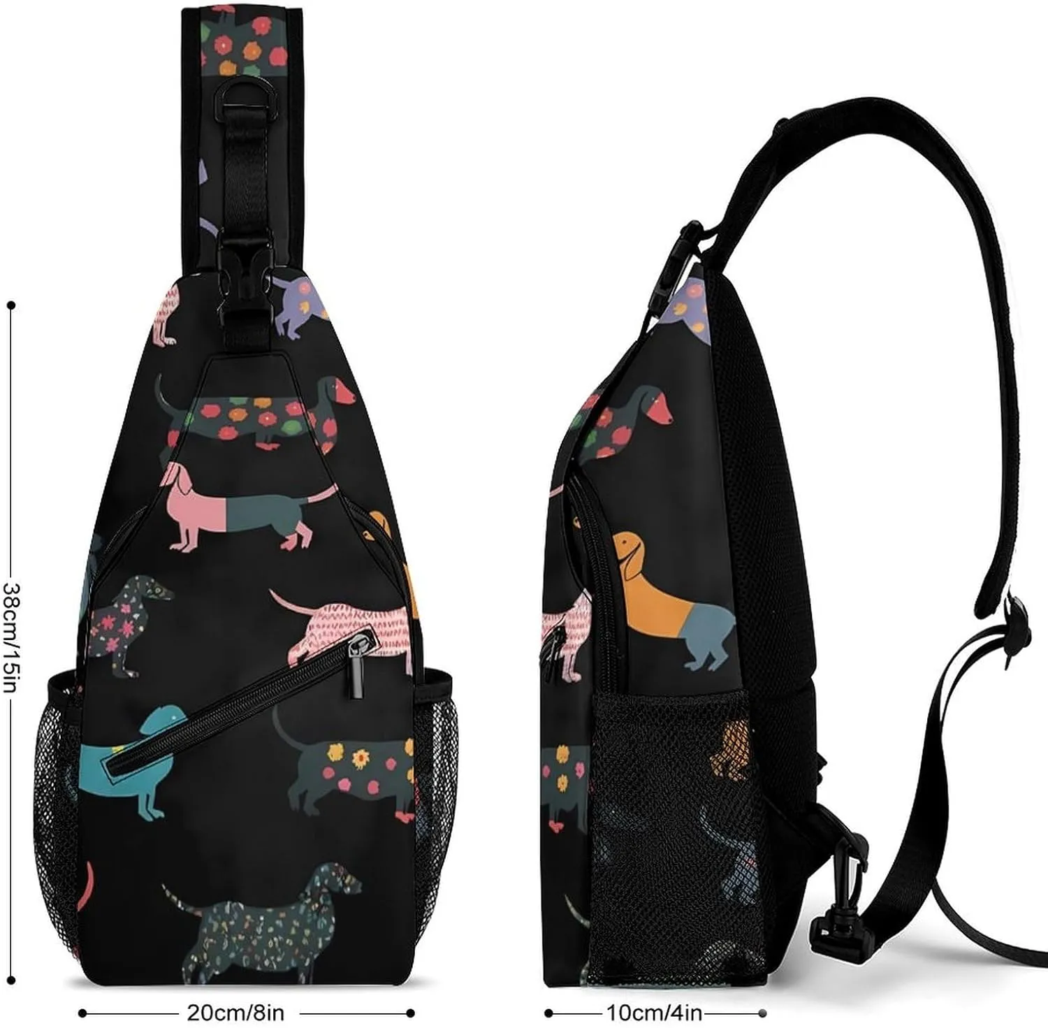 Dechshund Sling Backpack Man Womens Crossbody Backpack Chest Bag Cycling Daypack Shoulder Bag Small Cross Body Bags Leisure Backpacks