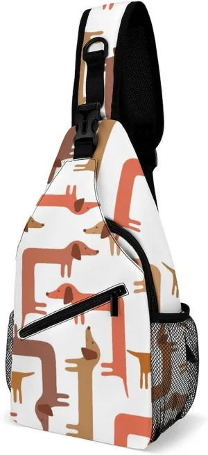 Dechshund Sling Backpack Mans Woman Crossbody Backpack Chest Bag Cycling Daypack Shoulder Bag Small Cross Body Bags Outdoor Backpacks
