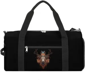 Deer Elks Gym Bag Travel Duffel Bag Sports Tote Bag Workout Bag Weekender Bag for Women Men