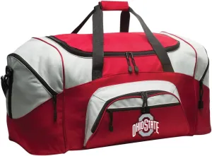 DELUXE Ohio State University Suitcase Duffel Bag or LARGE OSU Buckeyes Gym Bag Gear Duffle (Red)