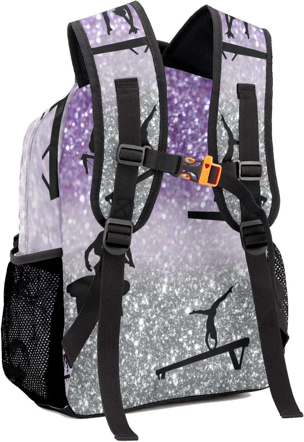 Deven I Love Gymnastics Purple Grey Personalized Kids for Boy/Girl Teen Primary School Daypack Travel Bag Bookbag