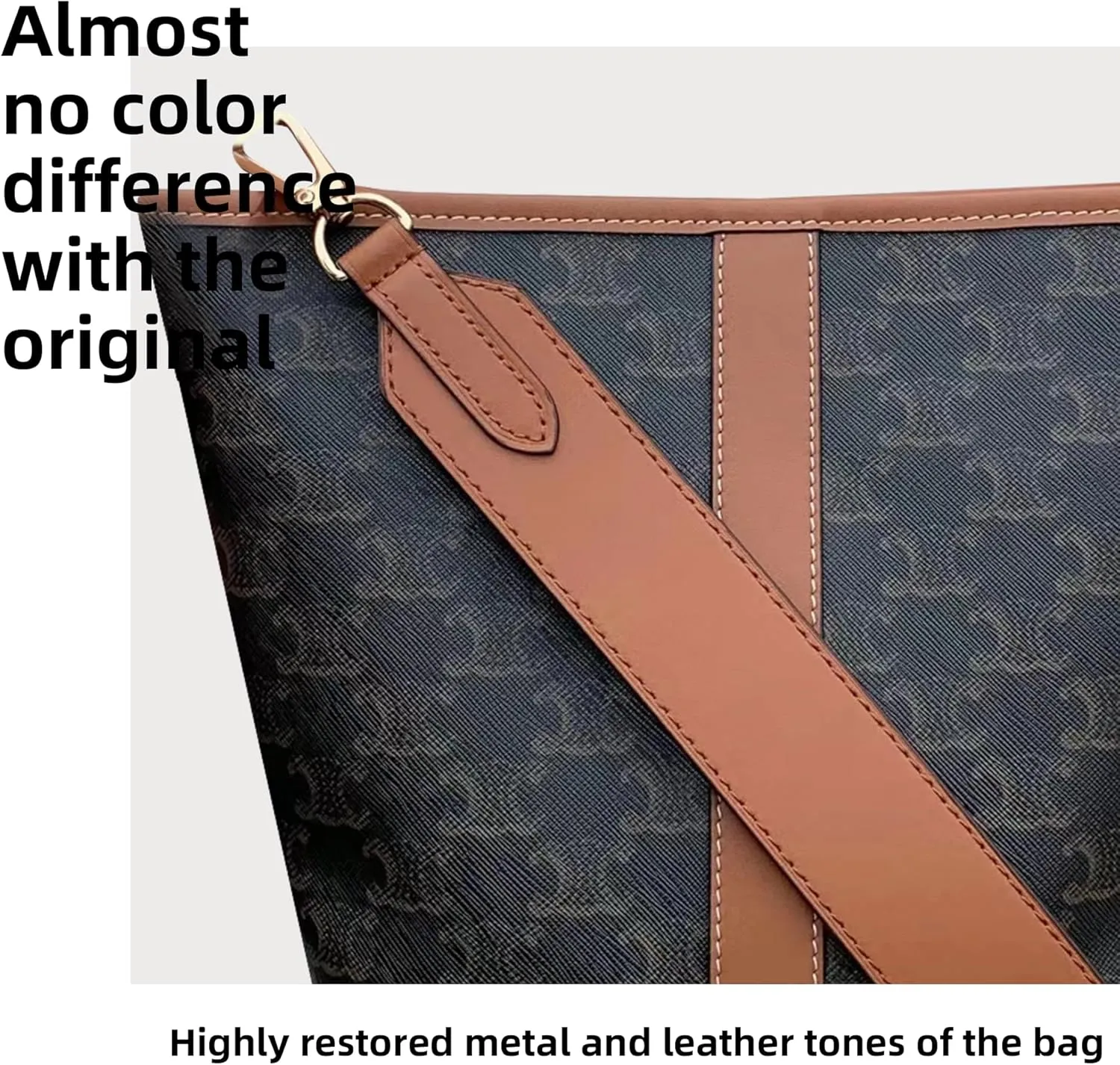 DGAZ Vachetta Leather Crossbody Strap for Celine Bucket bag with Gift Box, Handmade DIY purse strap(1.5 Inch Wide,27.6 Inch Long,Caramel (caramel thread))