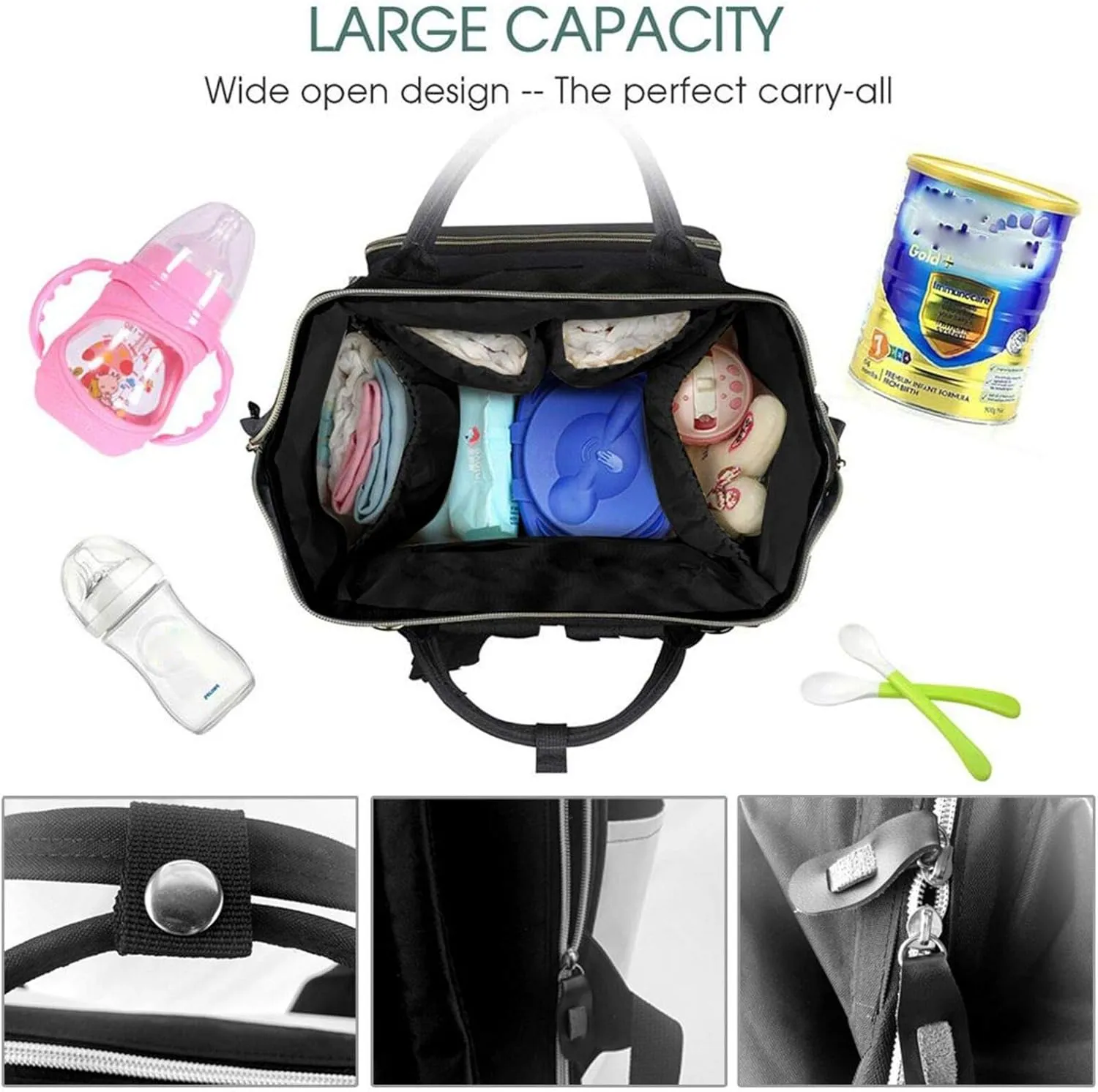 Diaper Bag Backpack Spirit Island in Maligne Lake Nappy Backpack Maternity Baby Nappy Bag Changing Bags for Travel