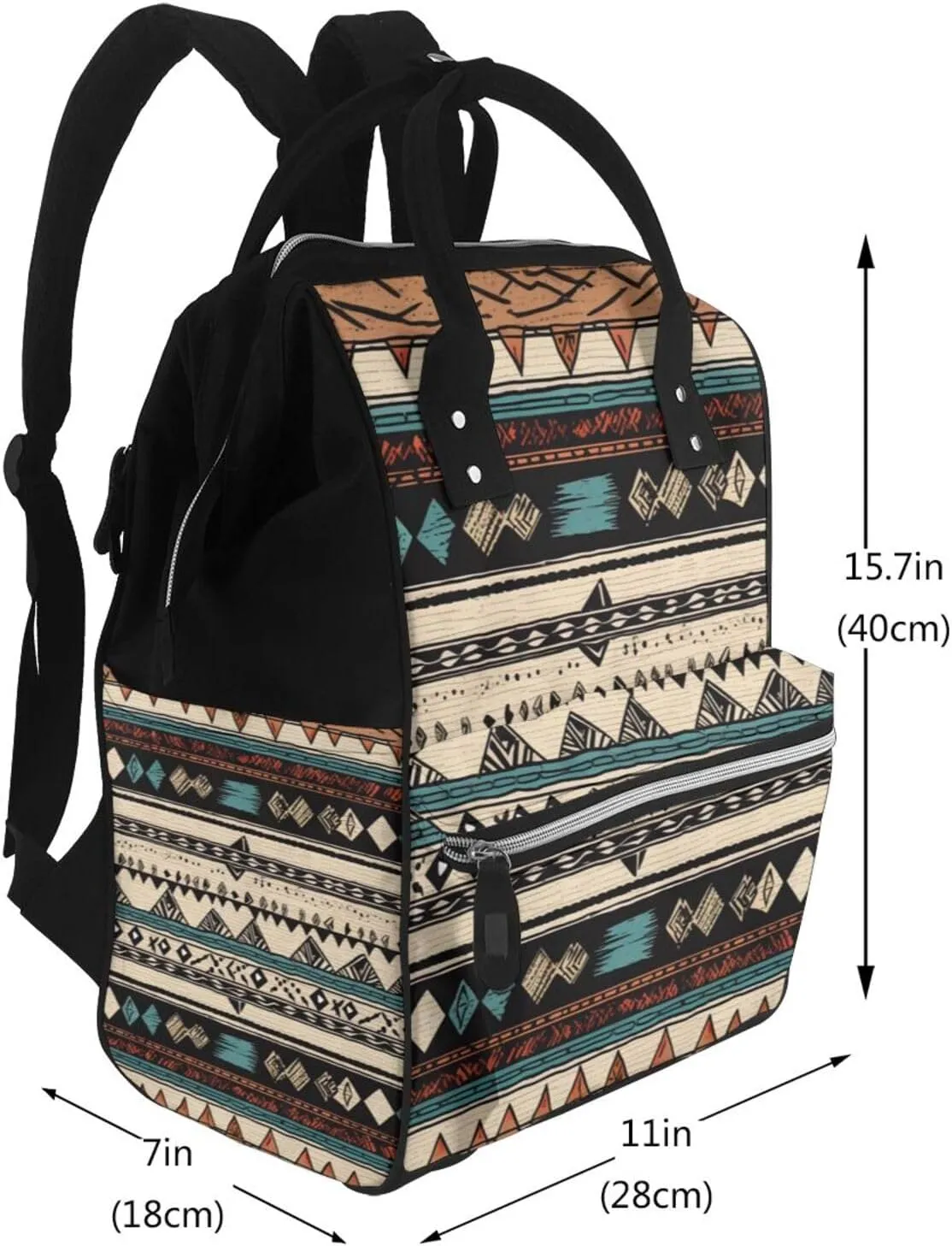 Diaper Bag Nappy Backpack Baby Bag Cactus Floral Bloom Mummy Backpack Multifunction Changing Bags for Travel, Native American Patterns, One Size