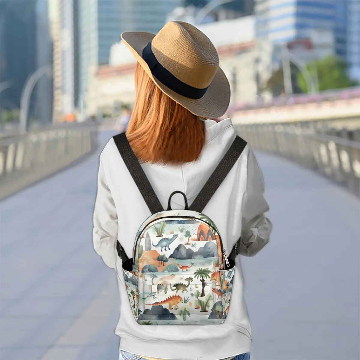 Dinosaur Mountain Mini Backpack Purse for Women Lightweight Shoulder Bag Women Shopping Backpack Small Backpacks Purse