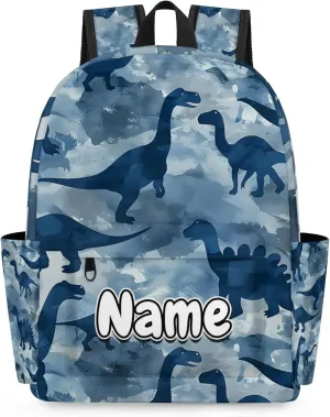 Dinosaurs Personalized Backpack Bag with Name Lightweight Custom Shoulder Bags Waterproof Casual Backpacks Travel Laptop Bag 15.1in