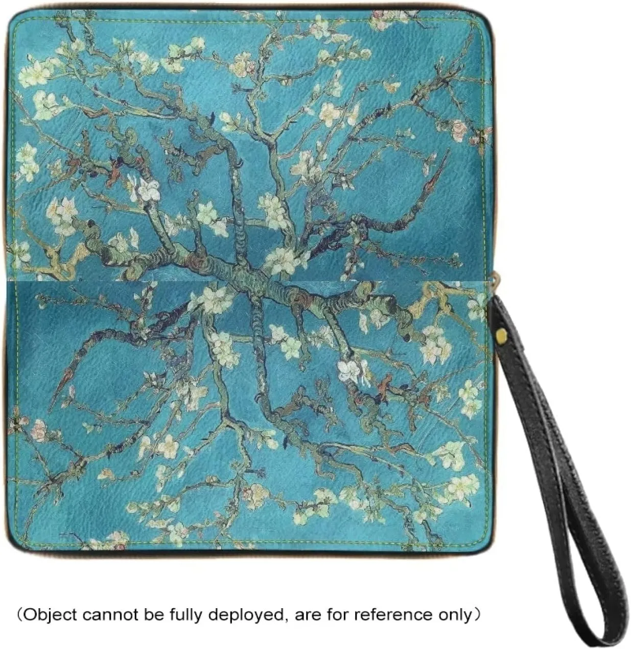 DISNIMO Almond Blossom Tree Oil Painting Wallet PU Leather Purse Large Capacity Wristlet Zipper Clutch Credit Card Holder Organizer Phone Bag Gift for Women Teens Girls