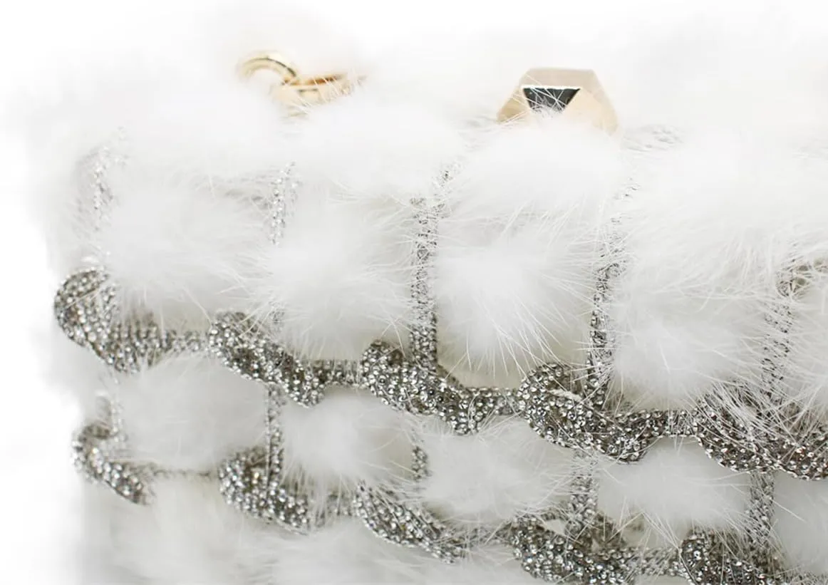 DJBM Clear Acrylic Clutch Sparkle Rhinestone Evening Bag Glitter Crystal-Embellished Rope Knot Handbag Purse for Party Prom