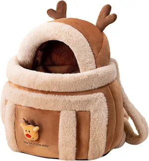 Dog Carriers Cage Winter Warm Cats Travel Bag Portable Carriers Backpacks Shoulder Bag Cats Furry Carriers with Top Opening