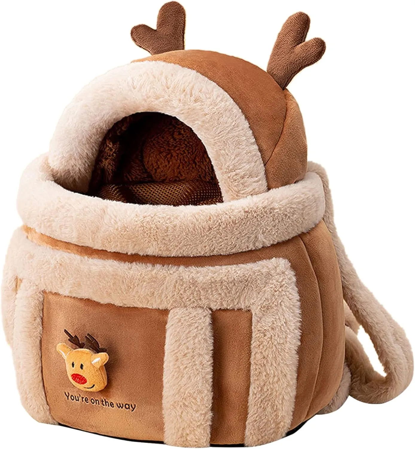 Dog Carriers Cage Winter Warm Cats Travel Bag Portable Carriers Backpacks Shoulder Bag Cats Furry Carriers with Top Opening