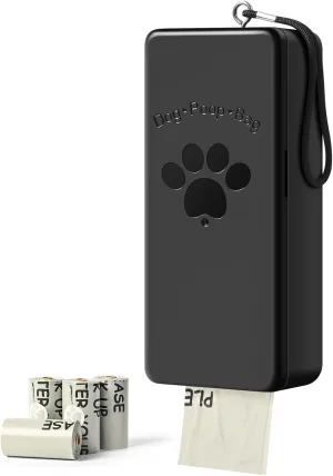 Dog Poop Bag Dispenser, Wall-Mounted Dog Bag dispenser Outdoor or Indoor for Doggy and Pets, Black Dog Poop Bag Holder for Yard and Park, Included 4 Rolls (60 Bags)