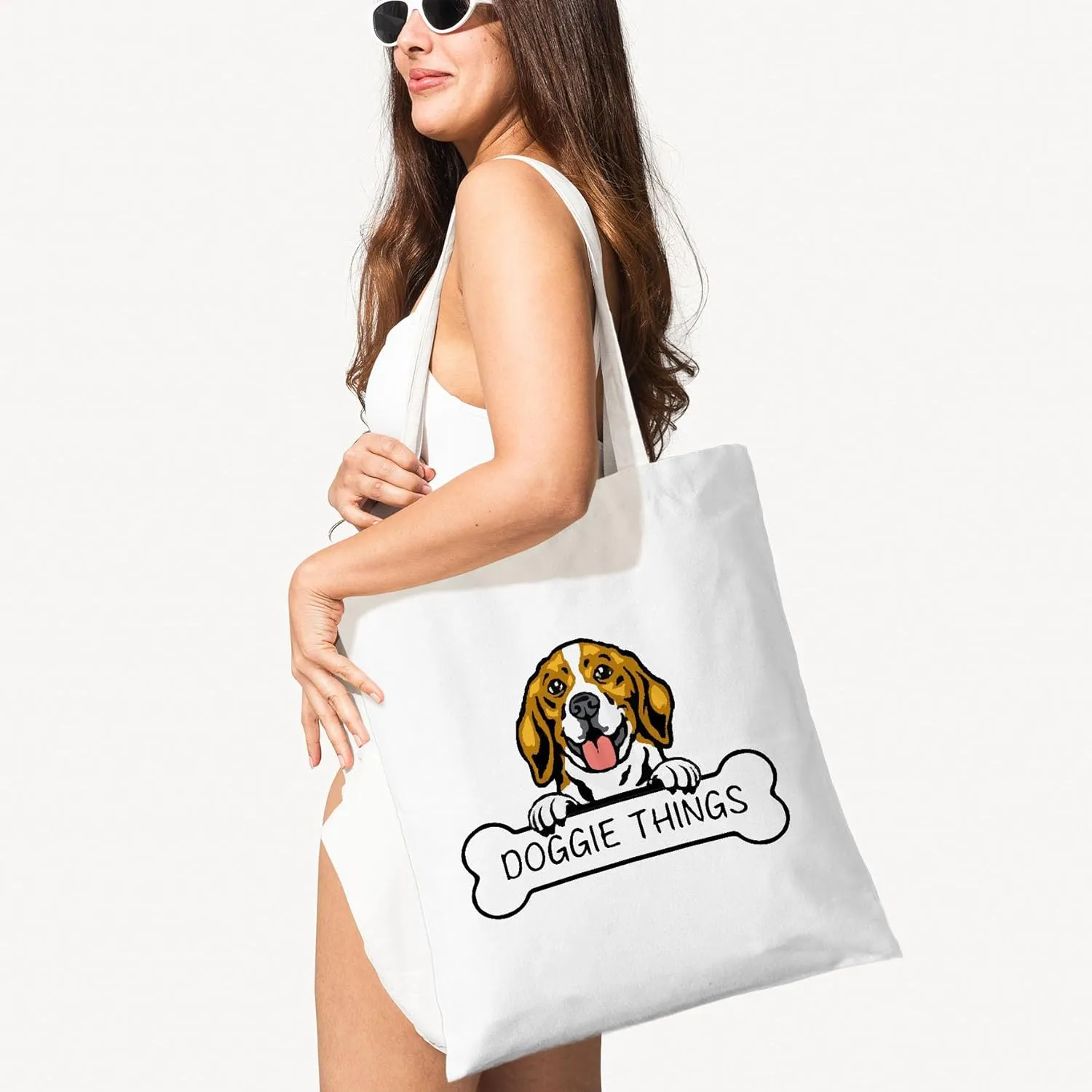 Doggie Things Canvas Tote Bag for Women, Dogs Lover Gift for Dog Mom, Birthday Christmas Cute Shepherd Gifts For Women.