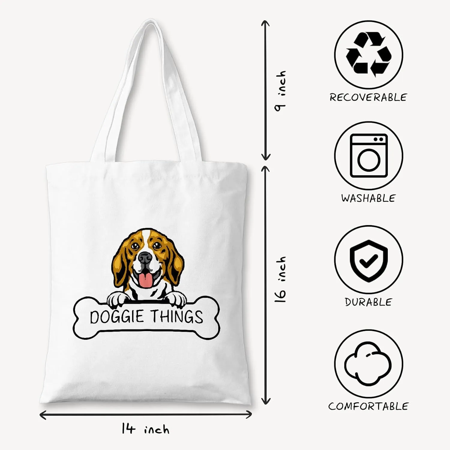 Doggie Things Canvas Tote Bag for Women, Dogs Lover Gift for Dog Mom, Birthday Christmas Cute Shepherd Gifts For Women.