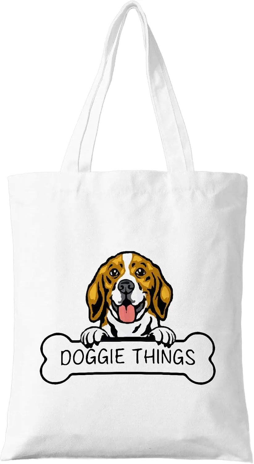 Doggie Things Canvas Tote Bag for Women, Dogs Lover Gift for Dog Mom, Birthday Christmas Cute Shepherd Gifts For Women.