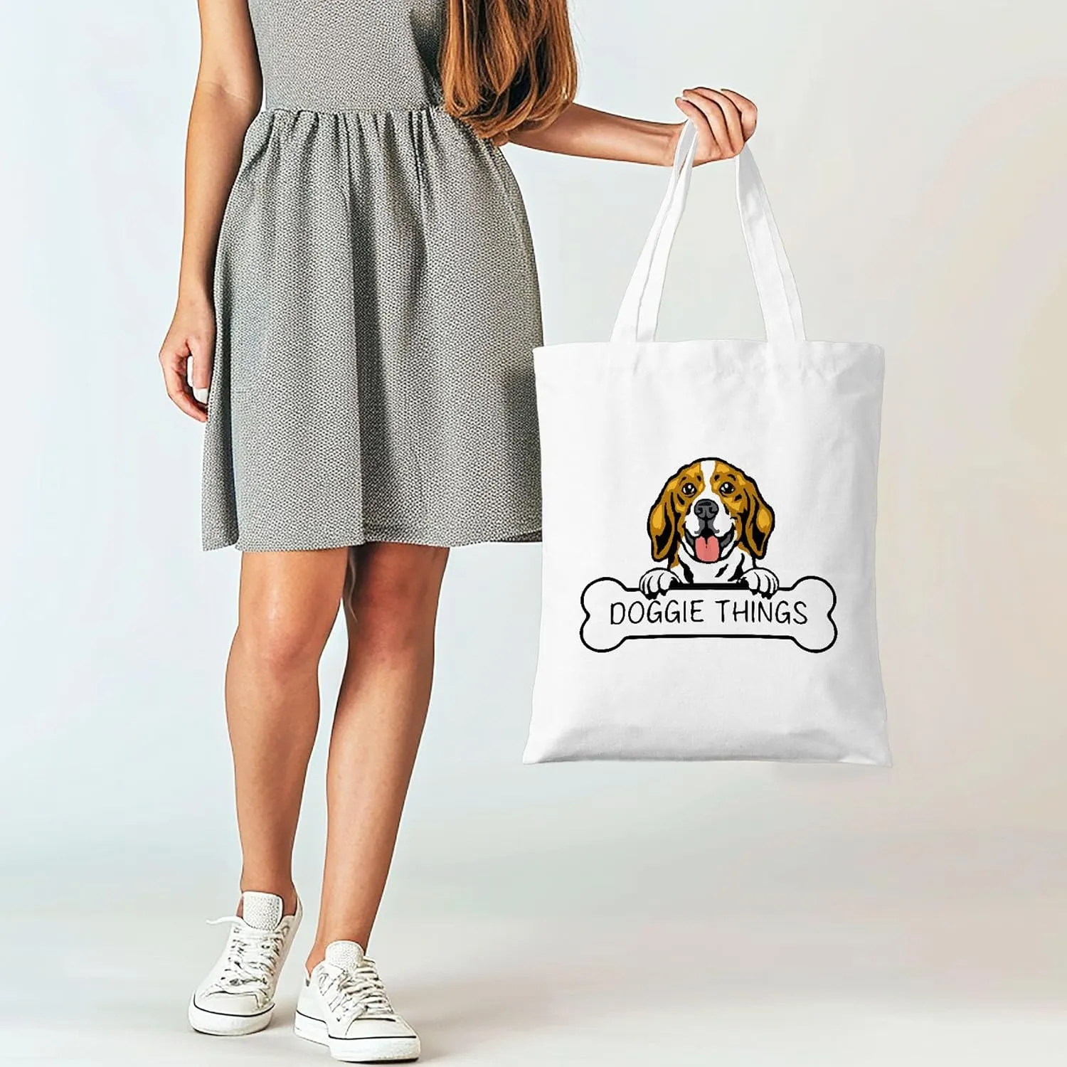 Doggie Things Canvas Tote Bag for Women, Dogs Lover Gift for Dog Mom, Birthday Christmas Cute Shepherd Gifts For Women.