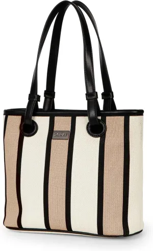 DOMAT Handbag for Women, Unique Striped Satchel Purse, Shoulder Bag, Crossbody Tote Bag, Top-Handle Bag