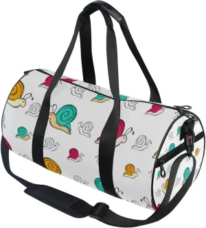 Doodle Snail Gym Duffle Bag Women Men Sports Fitness Bag for Travel Workout Gymnastics Dance Ballet