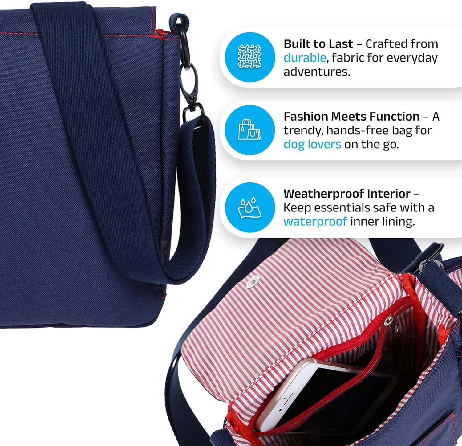 DOOG - Walkie Bag - Navy/Red (Model: SB20)