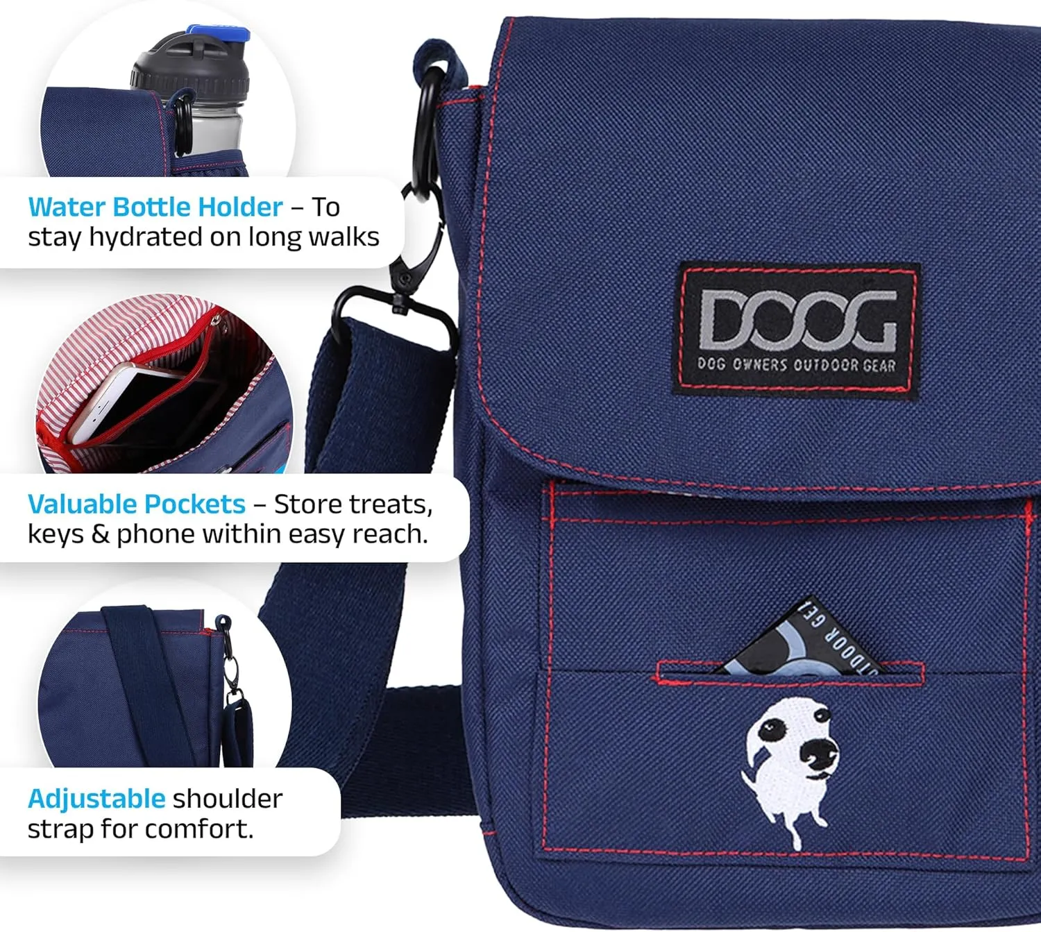 DOOG - Walkie Bag - Navy/Red (Model: SB20)