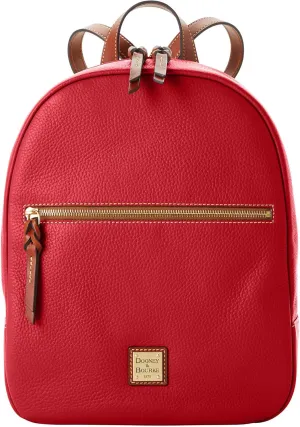 Dooney & Bourke Backpacks for Women, Ronnie Small Leather Backpack Purse for Travel, Work or School - Red